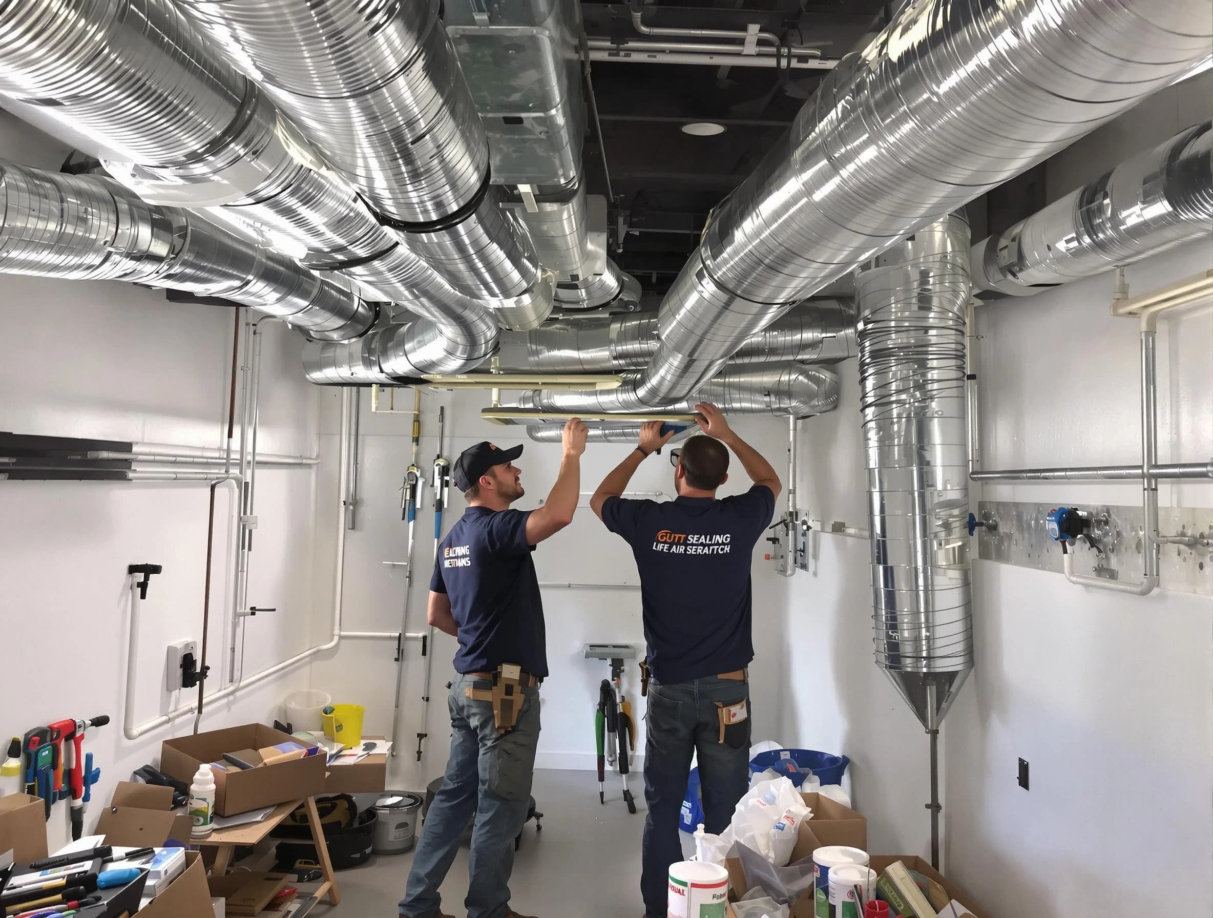White Bluff Air Duct Cleaning technician applying professional duct sealing solutions in White Bluff