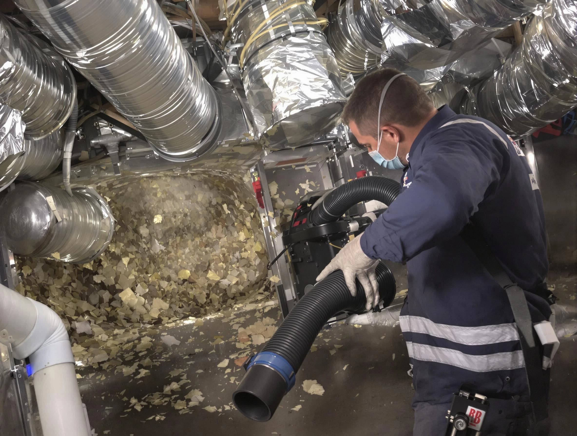 White Bluff Air Duct Cleaning specialist operating negative pressure cleaning equipment for thorough duct maintenance in White Bluff