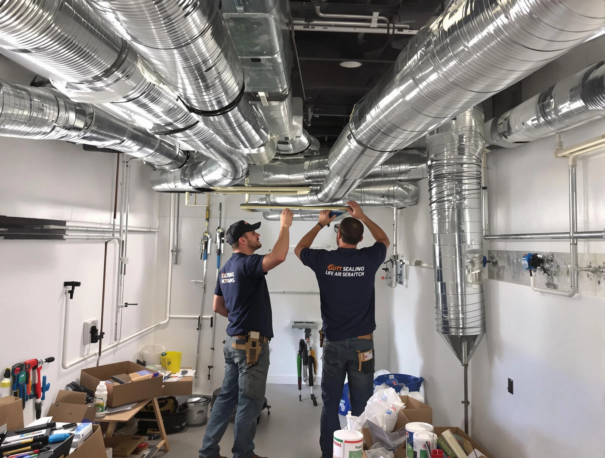 White Bluff Air Duct Cleaning technician applying professional duct sealing solutions in White Bluff